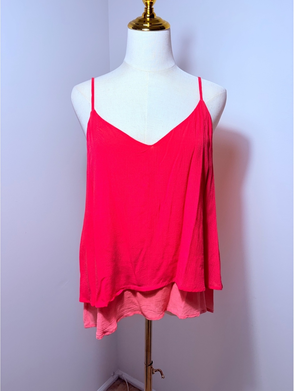 Ann Taylor LOFT Women's Two-Tone Sleeveless Spaghetti Strap Top Size M